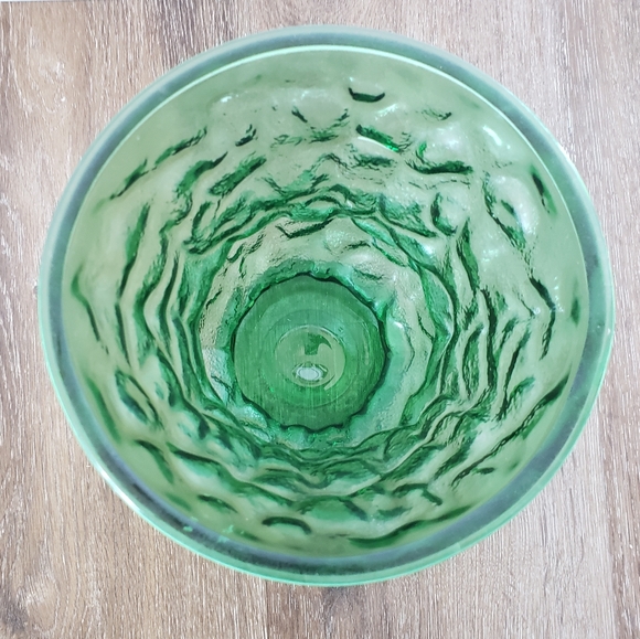 Vintage E O Brody Co Emerald Green Crinkle Glass Vase 8" Tall made in USA MCM - Picture 2 of 9